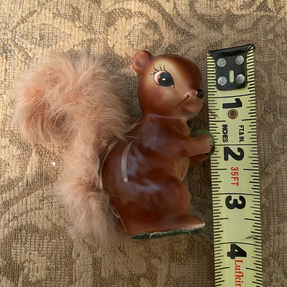 Vintage Enesco Brown Squirrel with Fuzzy Tail - Picture 5 of 6